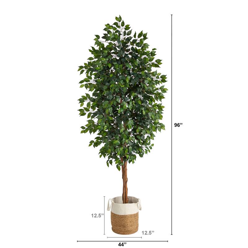 8Ft Artificial Tree City Sleek Faux Greenery Indoor Decor Living Room Office - Green - 61 Inches and Over