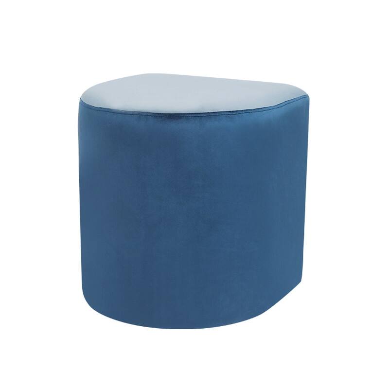 Adeco Modern Round Velvet Ottoman Foot Rest Stool Upholstered Footstool