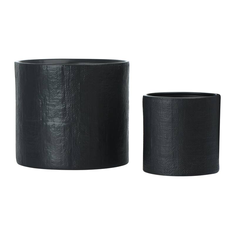 Stoneware Planters, Set of 2 - Black