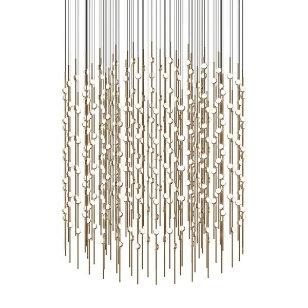 slide 2 of 2, Constellation® 48" Centaurus Cylinder LED Pendant - Satin Brass - 2700K