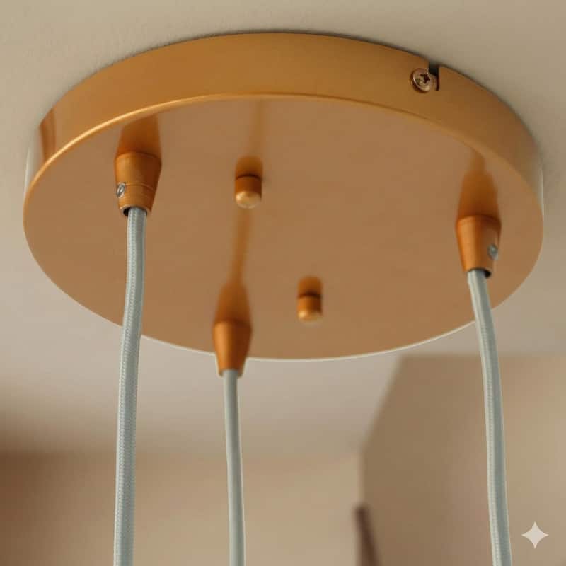 Flora Gold Triple Pendant Light with Ribbed Glass