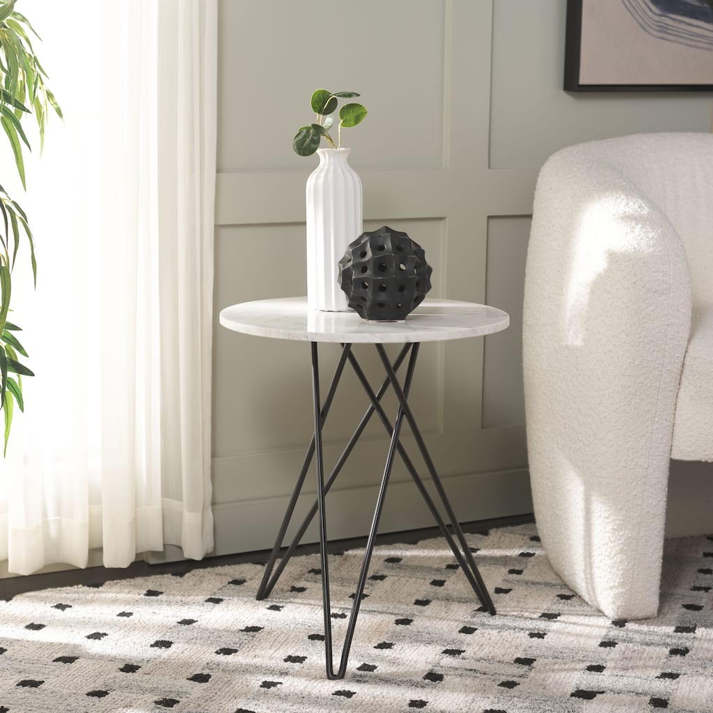 SAFAVIEH Home Cade Marble Side Table - 17Wx17Dx20H