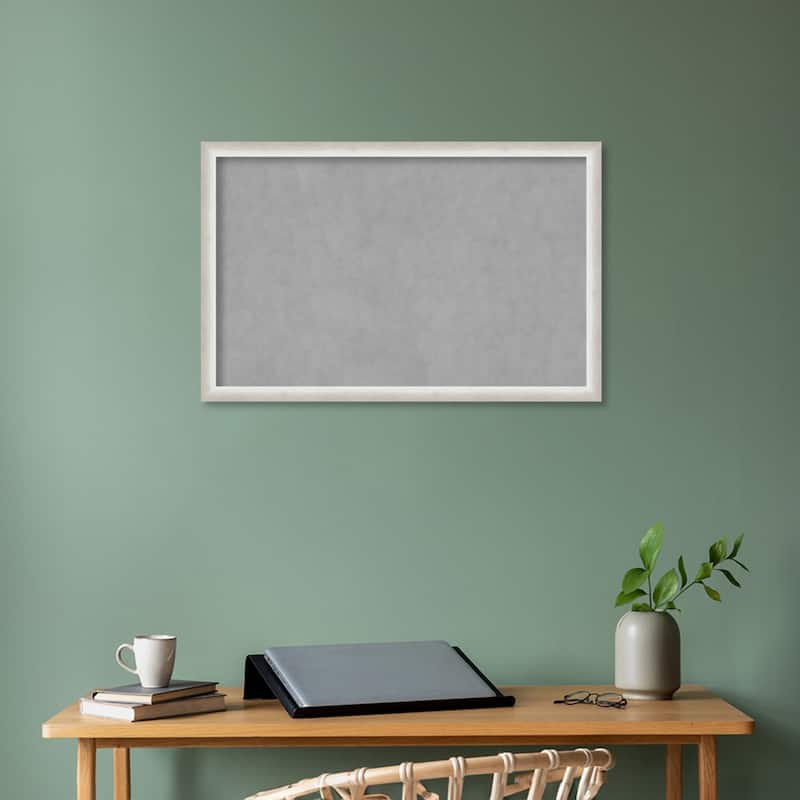 Amanti Art Two Tone Silver Framed Magnetic Board