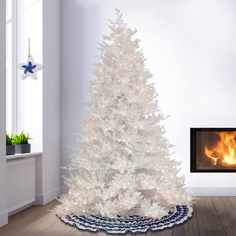National Tree Company 7.5 ft. Pre-Lit Christmas by the Sea Coral Tree - 7.5ft