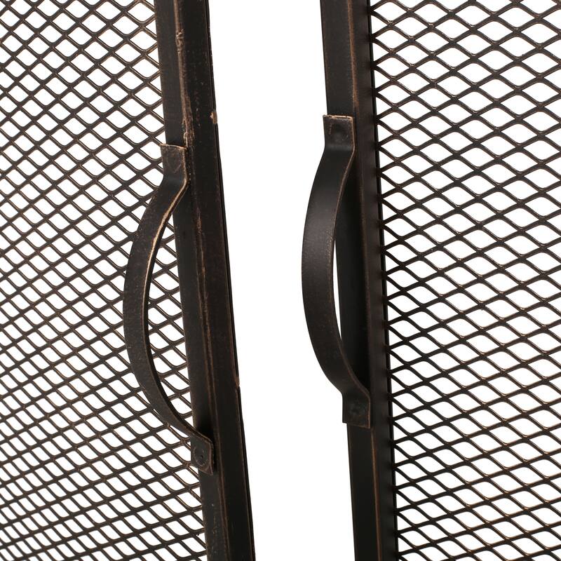 Anmytek Metal Fireplace Screen with Double Access Doors