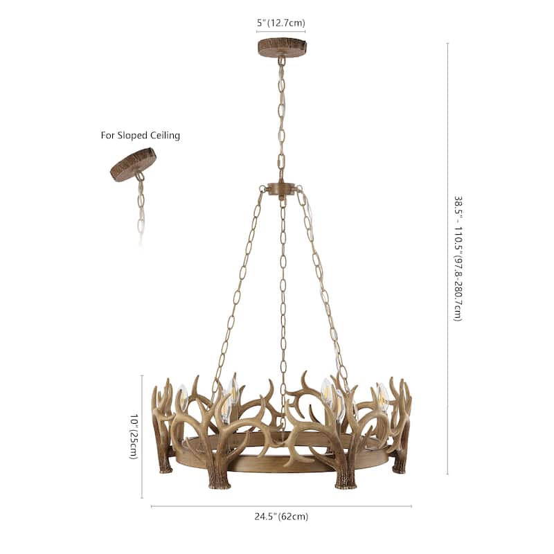 SAFAVIEH Lighting Duriel Chandelier - Antique White - 25"W x 25"D x 111"H