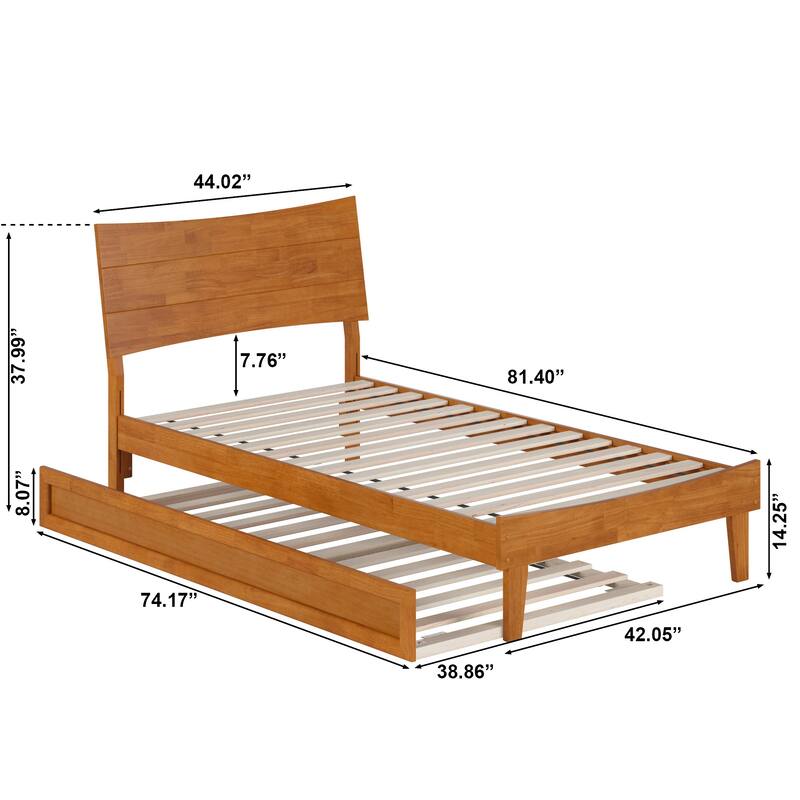 Phoenix Wood Platform Bed with Trundle
