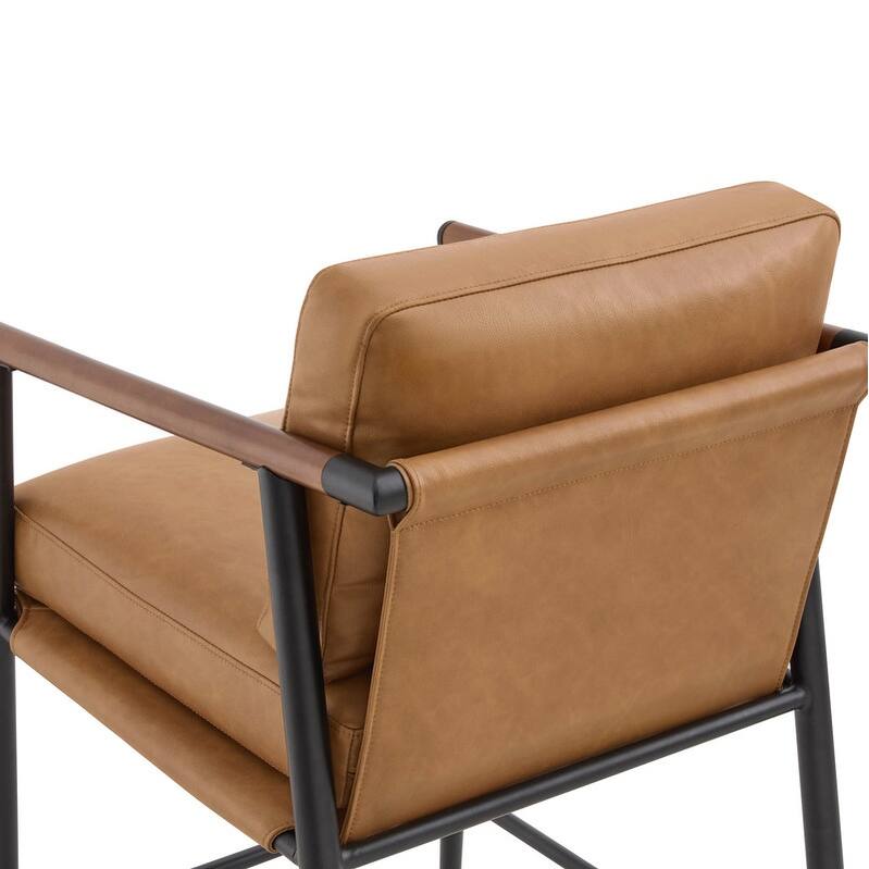 Chris Modern Counter Stools Set with Metal & Wood - Set of 2