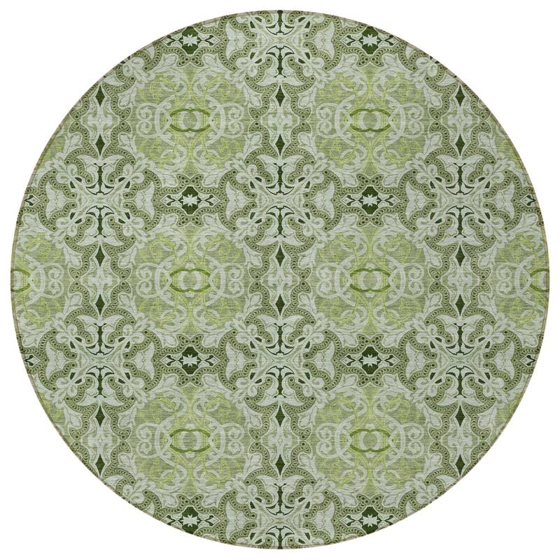 HomeRoots Medallion Transitional Rectangle Outdoor Rug