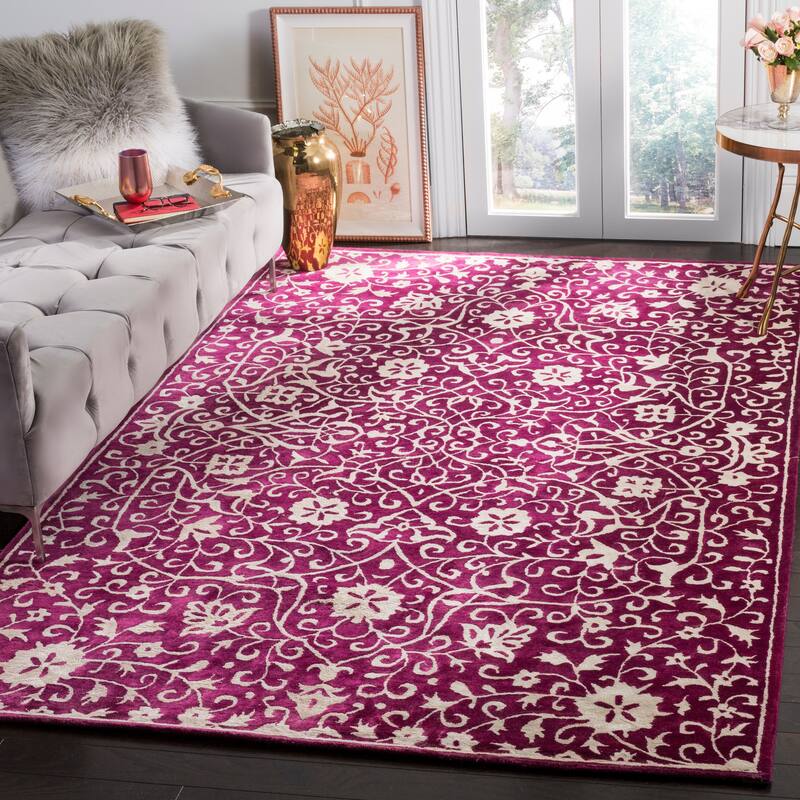 SAFAVIEH Handmade Silk Road Lizbeth Traditional Oriental Wool Rug - 6' x 9' - Burgundy/Ivory