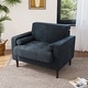 preview thumbnail 18 of 51, Modern Upholstered Corduroy Accent Chair With Arms Pillows NAVY BLUE