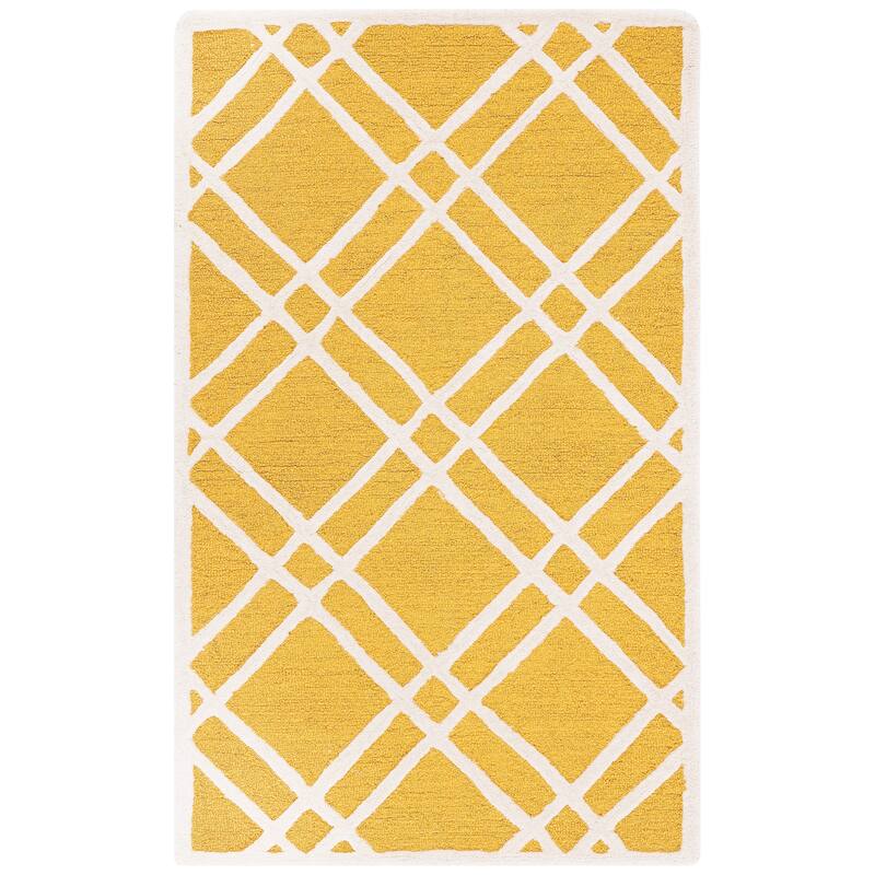 SAFAVIEH Handmade Cambridge Polona Modern Moroccan Wool Rug - 2'6" x 4' - Gold/Ivory
