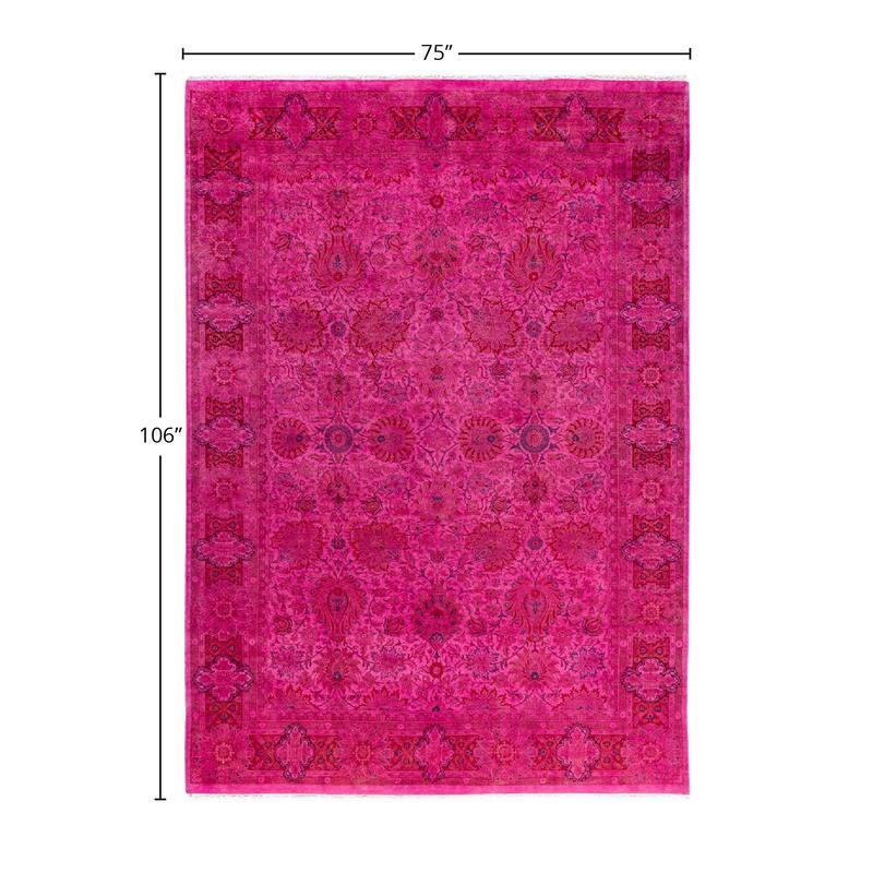 Contemporary Overdyed Wool Hand Knotted Area Rug - 6' 3" x 8' 10"