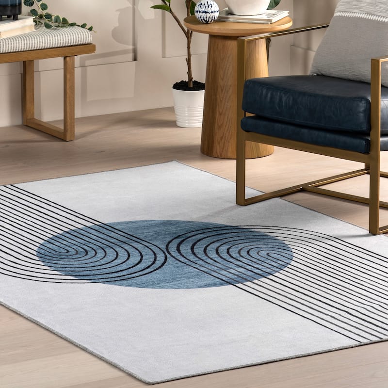 Nuloom Martine SpinClean Abstract Sun Machine Washable Area Rug