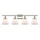 preview thumbnail 15 of 61, Innovations Lighting Ballston Urban Cone - 4 Light 38" Bath Vanity Light Polished Nickel Finish/Matte White
