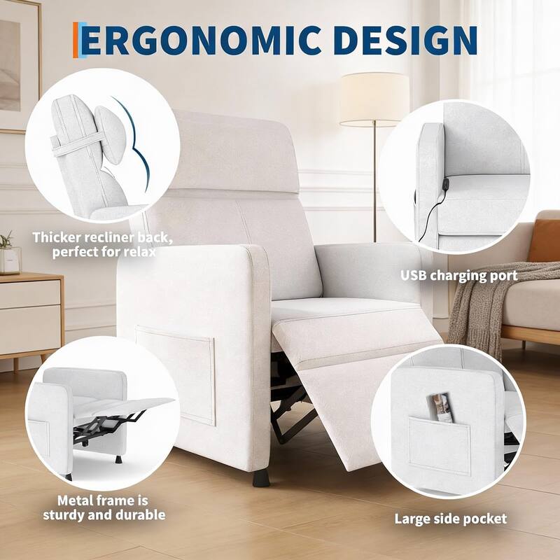 Adjustable Power Recliner, with Massage & Heat