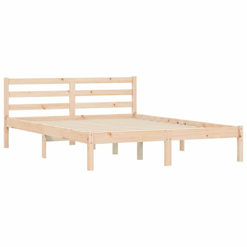 vidaXL Bed Frame Natural 208.6 x 157.6 x 69.4 cm Solid Pine Wood