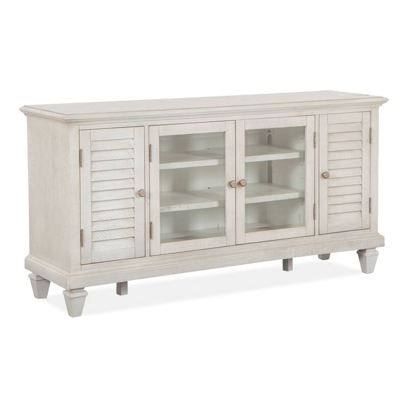 Magnussen Home Newport Alabaster Small Console - W x D x H - 62.13"W x 18"D x 32"H - White