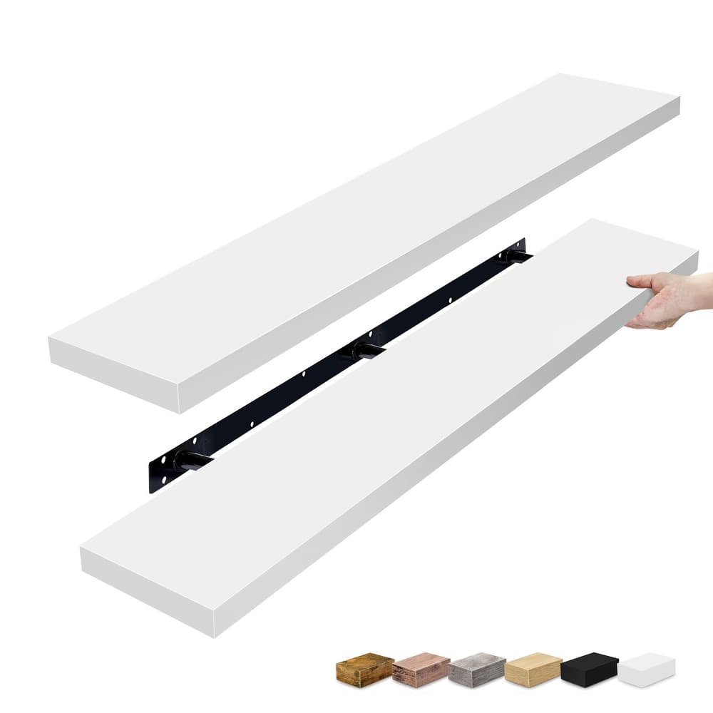 Sorbus Floating Shelves for Wall - 55 Inch Extra-Long Bathroom Shelves - Mounted Floating Shelf with Hidden Brackets (2 Pack)