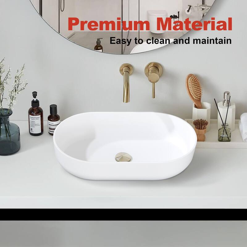 24" Modern Oval Above Bathroom Vessel Sink