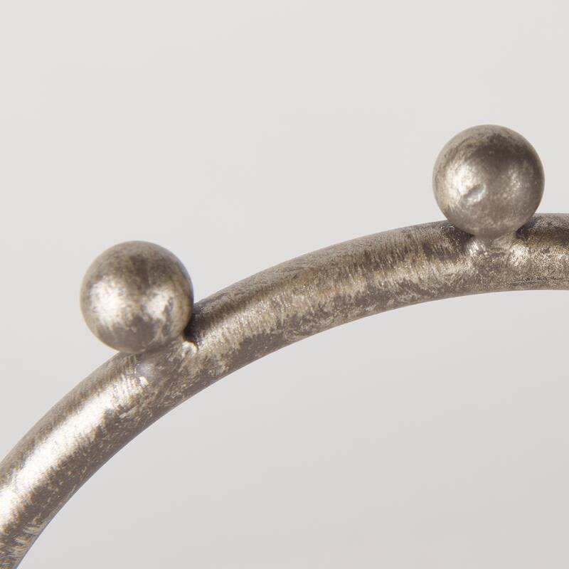 Elio 7.5L x 3.0W x 13.2H Small Champagne Metal W/Studs Round Decorative Object - 7.5L x 3.0W x 13.2H