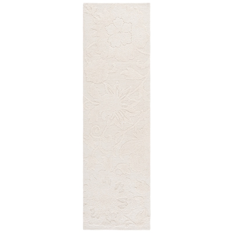 SAFAVIEH Handmade Blossom Chisato Contemporary Wool Rug - 2'3" x 8' Runner - Ivory