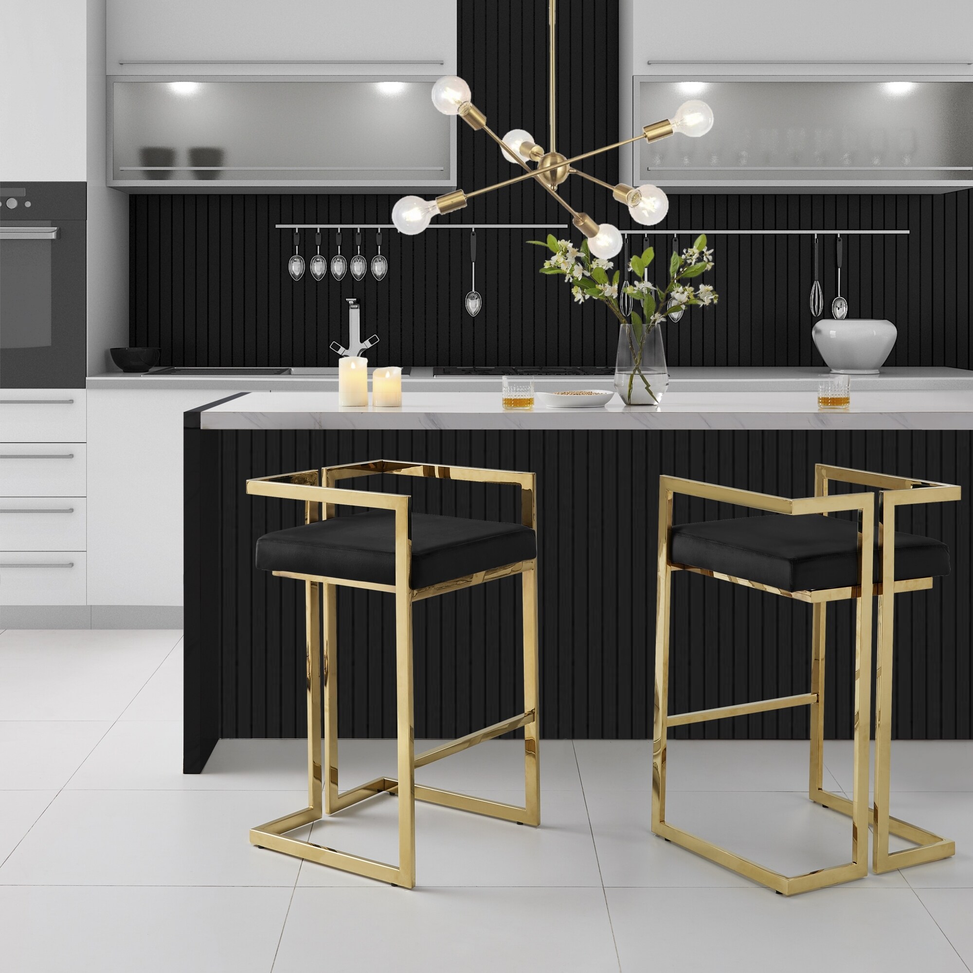 Viaan Geometric Frame Bar Stool Counter Stool