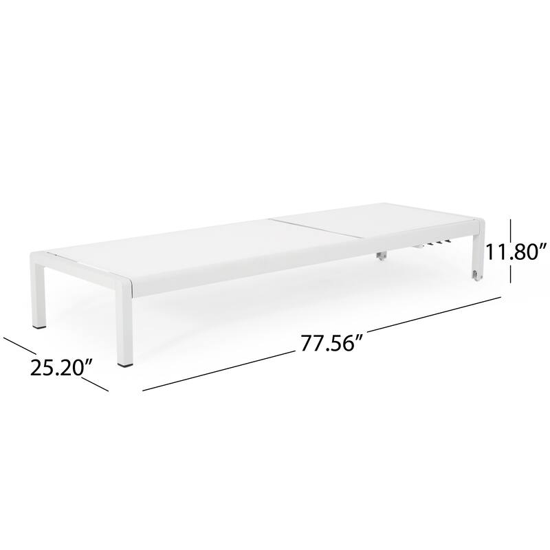 Cape Coral Outdoor Aluminum Chaise Lounge (Set of 2) by Christopher Knight Home - 77.56" D x 25.20" W x 11.80" H