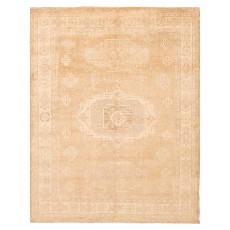 ECARPETGALLERY Hand-knotted Peshawar Oushak Tan Wool Rug - 7'10 x 9'10 - Tan - 7'10 x 9'10