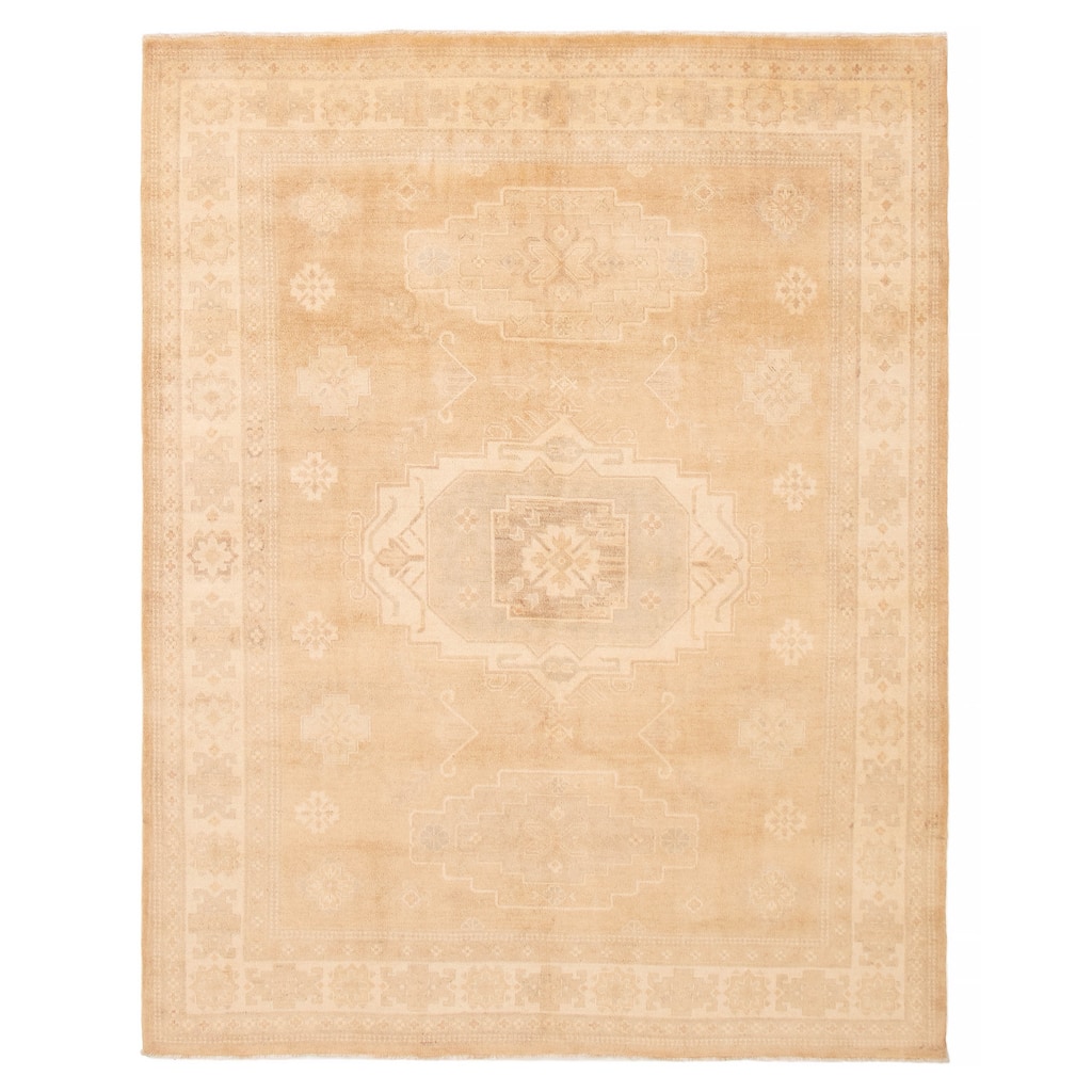 ECARPETGALLERY Hand-knotted Peshawar Oushak Tan Wool Rug - 7'10 x 9'10