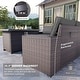 preview thumbnail 113 of 125, Kullavik 13 Pieces Outdoor Patio Furniture Set with Fire Pit Table w/ Wide Armrests