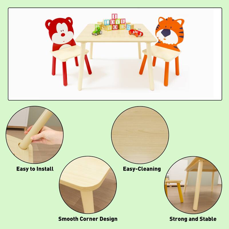 3 Pieces Toddler Table and Chair Set