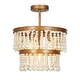 preview thumbnail 7 of 9, Coasa Modern Farmhouse Boho Semi-flush Mount Lights 2-tier Drum Chandelier with Wooden Beads - D14'' x H17''