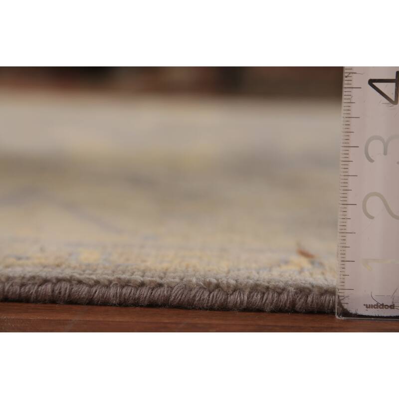 Earth Tone Oushak Indian Area Rug Handmade Wool Carpet - 8'0"x 9'7"
