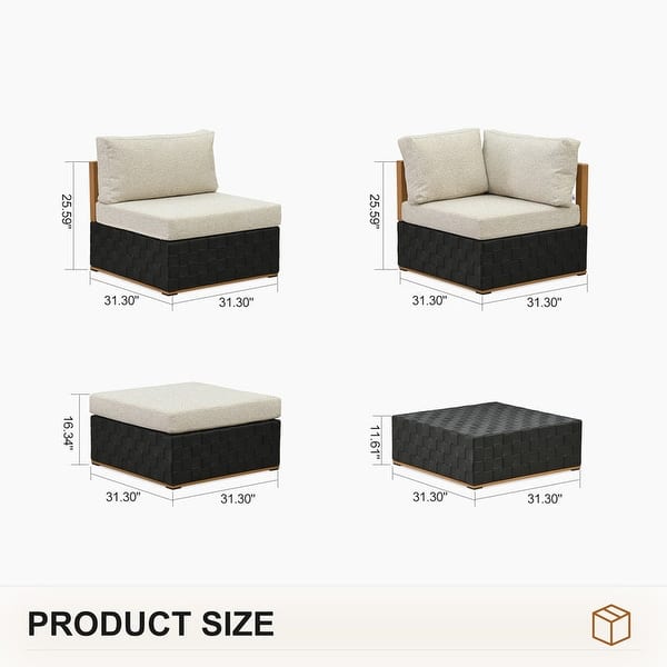 dimension image slide 10 of 14, PURPLE LEAF GLFSF Black sofa with white seat Outdoor Couch for Yard Porch Deck Patio Conversation Sets