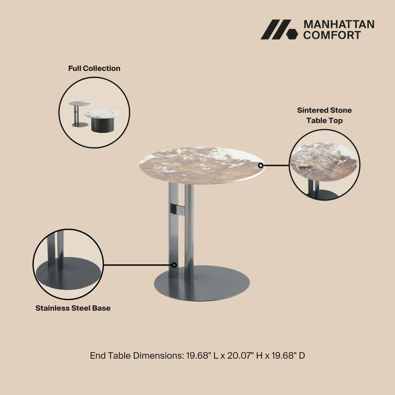 Manhattan Comfort Alondra Black Modern End Table