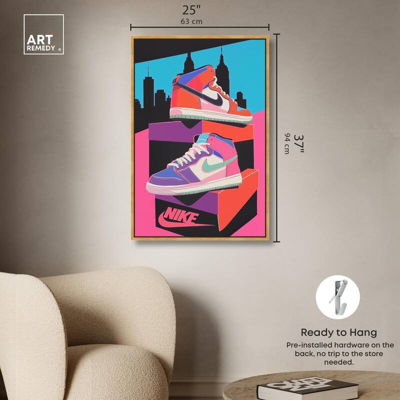 City Pop Sneakers Canvas by Art Remedy