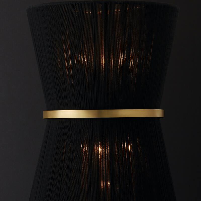 Cecilia 20" 6-light Patinaed Brass/ Tapered String Foyer Pendant