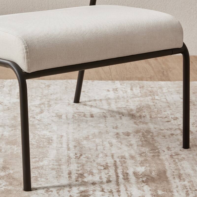 Cassie Upholstered Accent Chair with Metal Frame&Wood Back