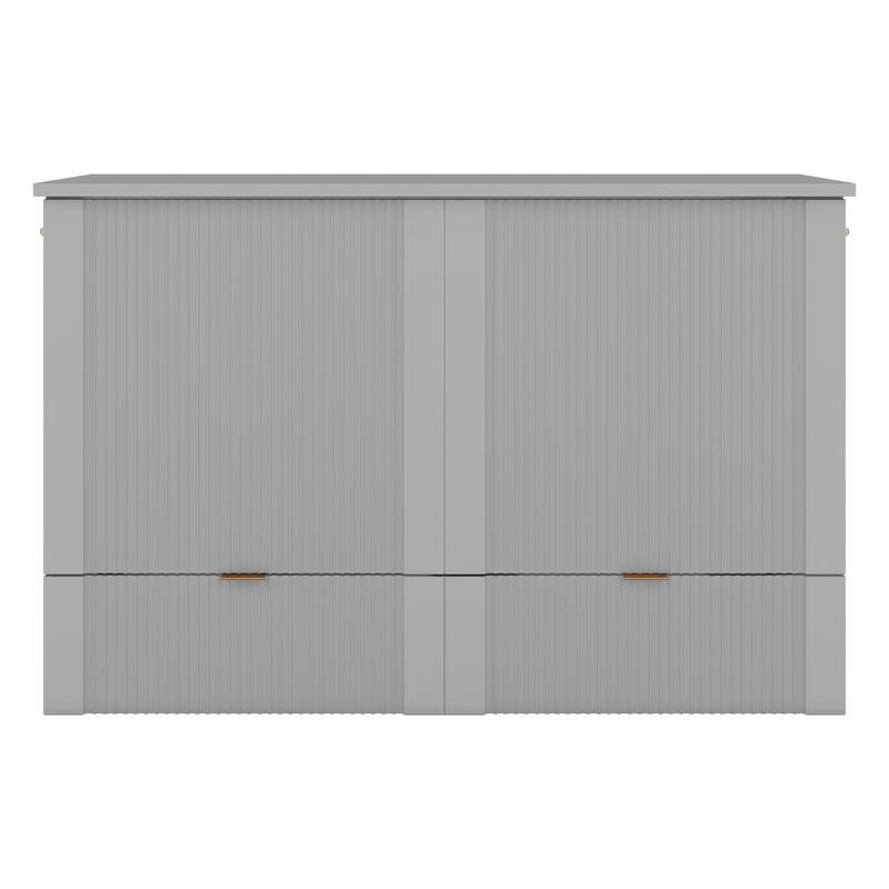 Space-Saving Full Size Murphy Bed with Drawers, USB Ports, and Smooth Pulley Design