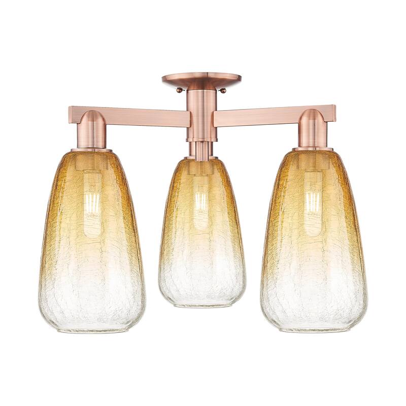 Innovations Lighting Downtown Urban - Brookhaven Almond - 3 Light 24" Semi-Flush Mount