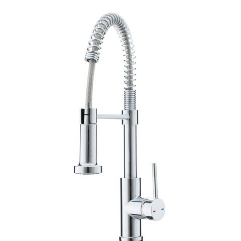 SAFAVIEH Solea Arcadia Stainless Steel Dual Function Pull-Down Spray Kitchen Faucet - 8.1" x 2.1" x 17"
