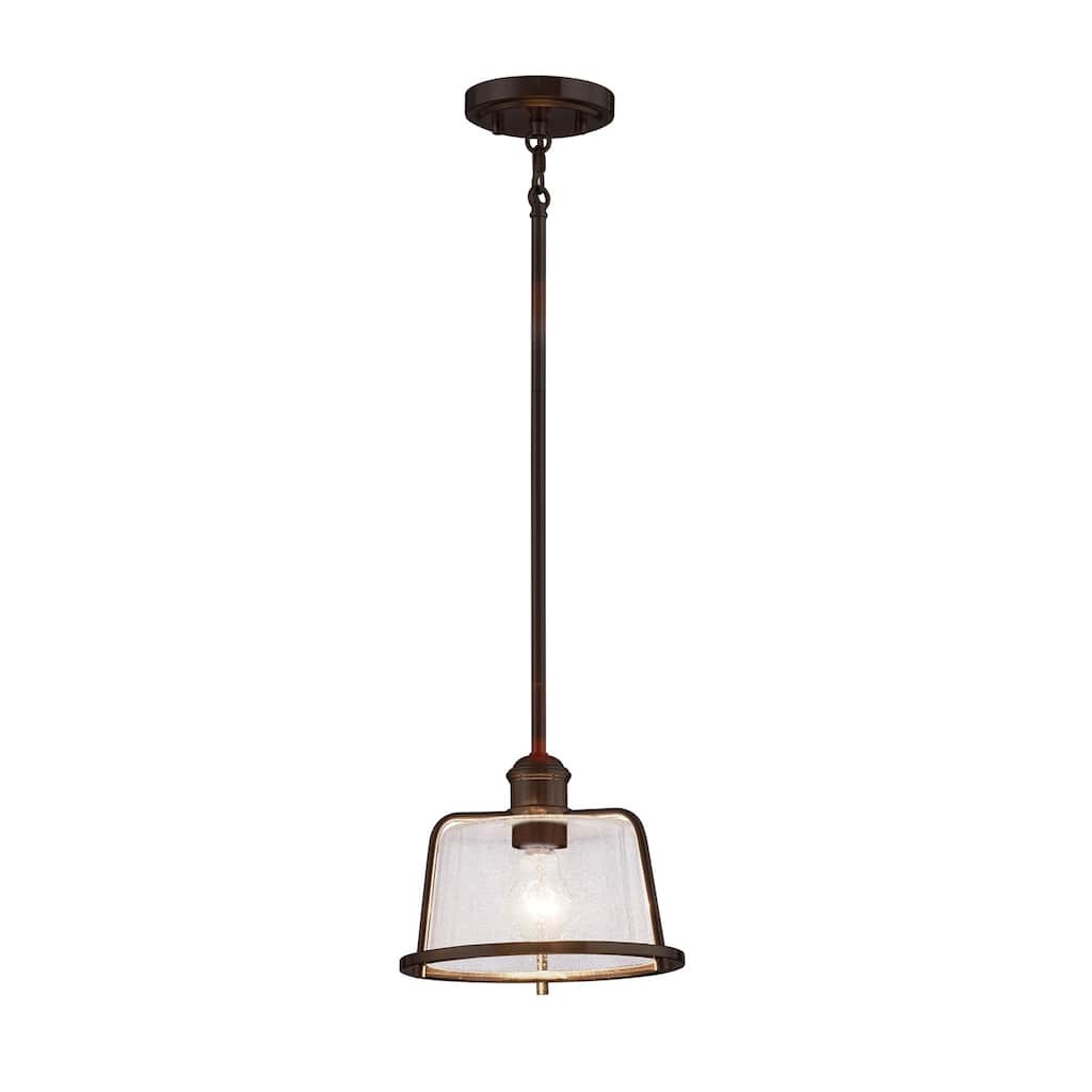 Justice Design Group Revere 12" 1-Light Pendant with Seeded Glass Shade