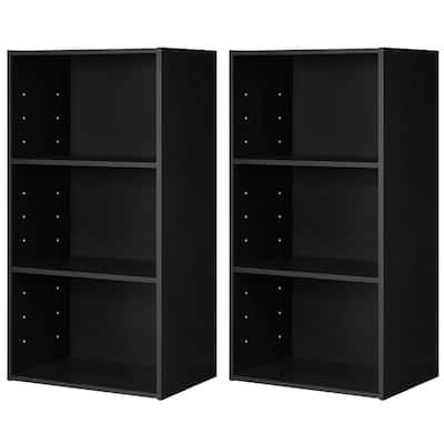 Gymax 2 PCS 3 Tier Open Shelf Bookcase Multi-functional Storage - See Details