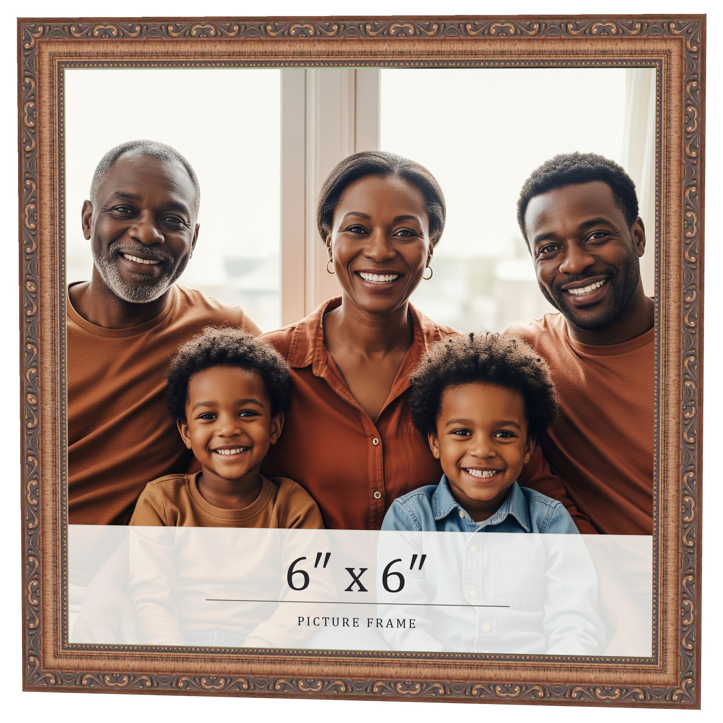 6x6 Frame Red Solid Wood Picture Frame Width 1.75 Inches | Interior Frame Depth 1 13/16 Inches