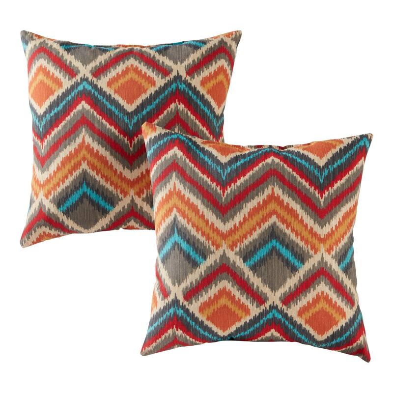 Greendale Home Fashions Global 17-inch Square Outdoor Square Accent Pillow (Set of 2)