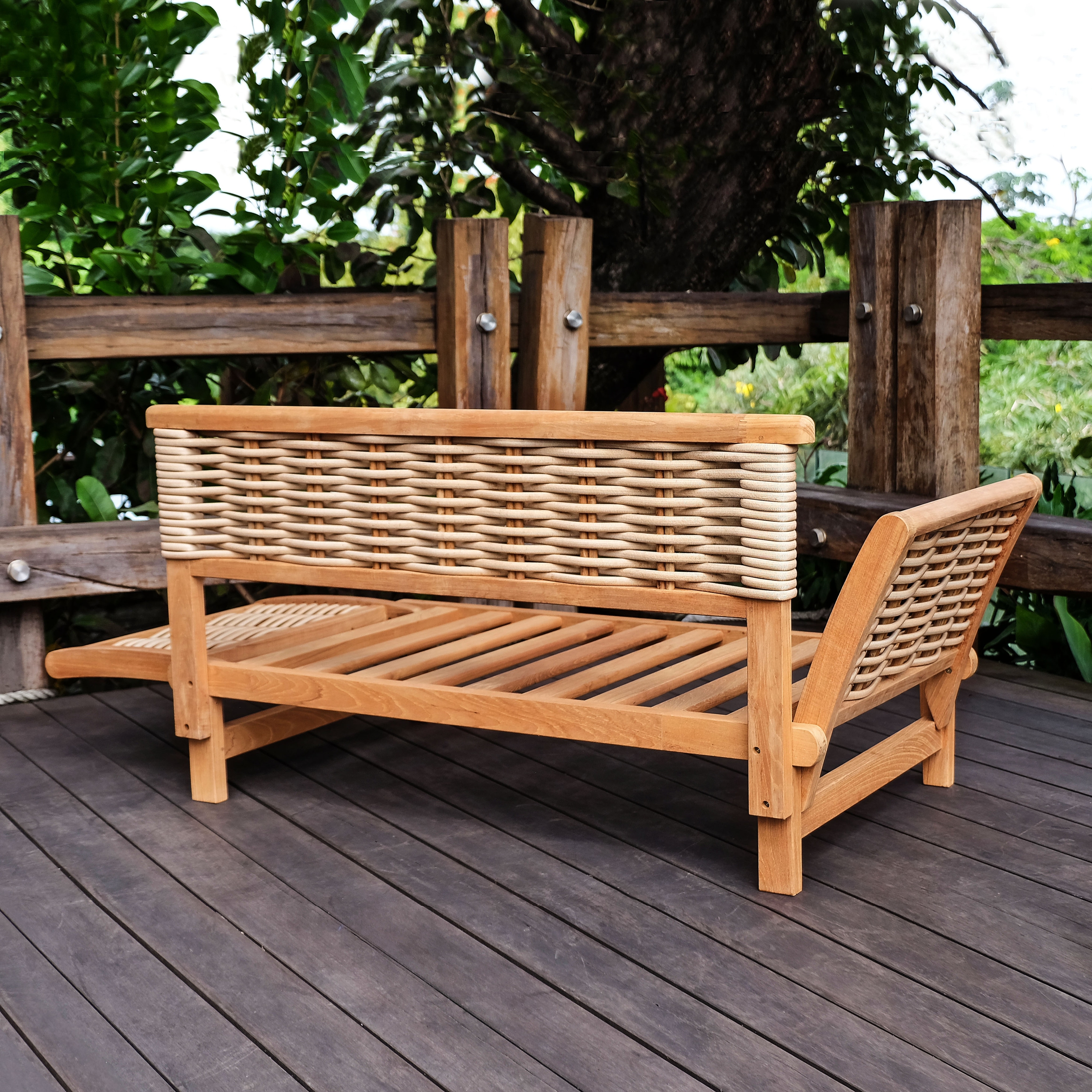 Cambridge Casual Auburn Teak Sofa Daybed with Sunbrella Cushion