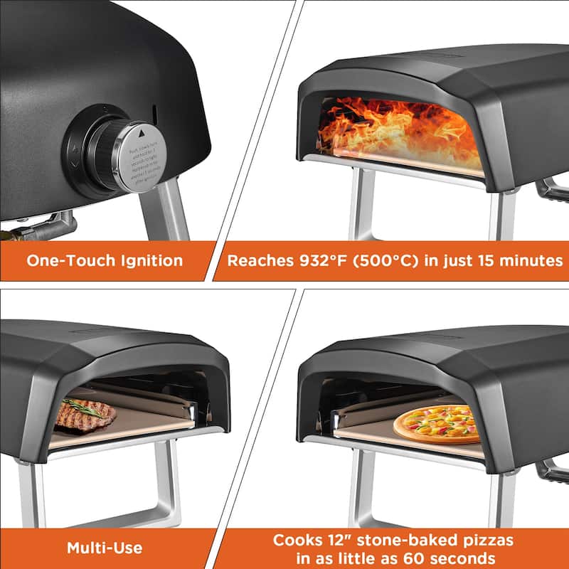 Commercial Chef Pizza Oven Outdoor - Propane Gas Pizza Oven Portable for Outside - N/A