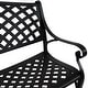 preview thumbnail 5 of 10, Sunnydaze 2-Person Black Checkered Cast Aluminum Outdoor Patio Garden Bench