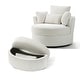 preview thumbnail 143 of 198, 41" W Oversized Accent Barrel Swivel Chair with Moon Storage Ottoman